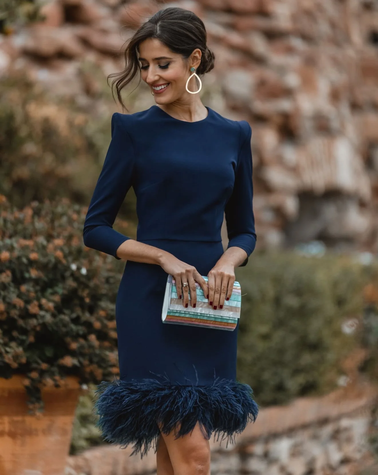 Vestido Claudine Azul Marino - Image 3